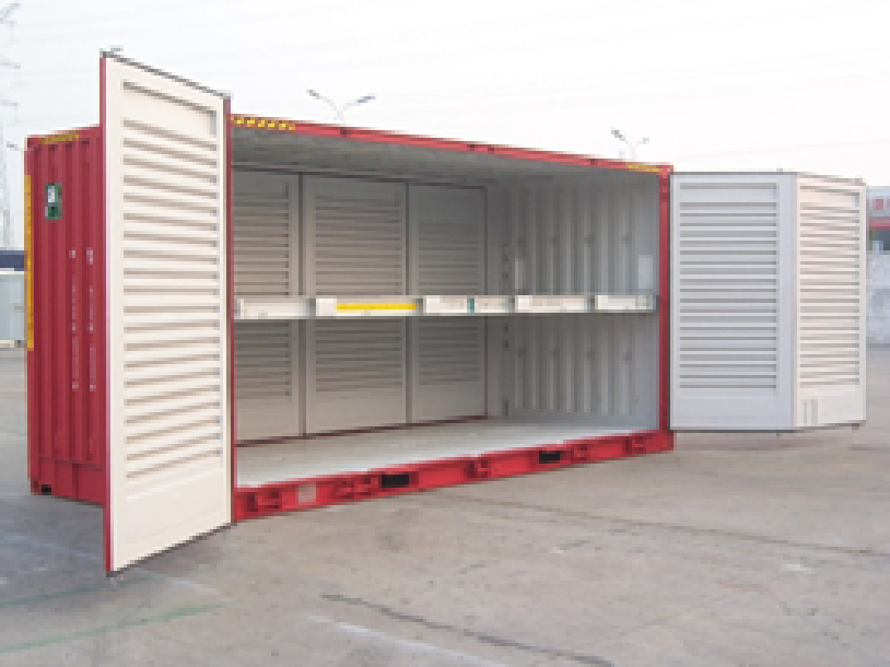 背高　両側開き2段積みコンテナ